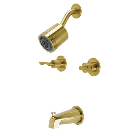 Kingston Brass KBX8147SVL Two-Handle Tub and Shower Faucet, Brushed Brass KBX8147SVL